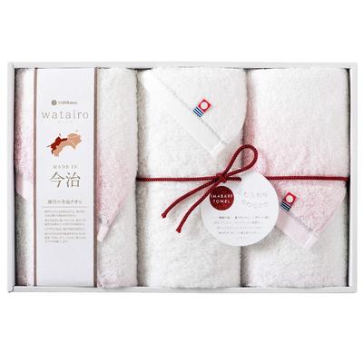 Nishikawa Imabari Towel Gift Face Towel 3 Pieces Watairo Cotton Fluffy Made In Japan Gift Package Pink TBF3998011P [Nishikawa] 100%