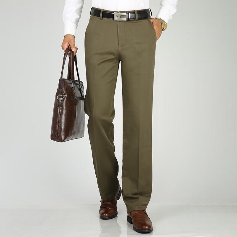 Men's Stretchy Business Casual Straight-Leg Pants