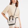 Longchamp Essential Logo Print Snap Closure Cotton Canvas Tote Bag Women Tote Bags Beige Black 10259HSG037