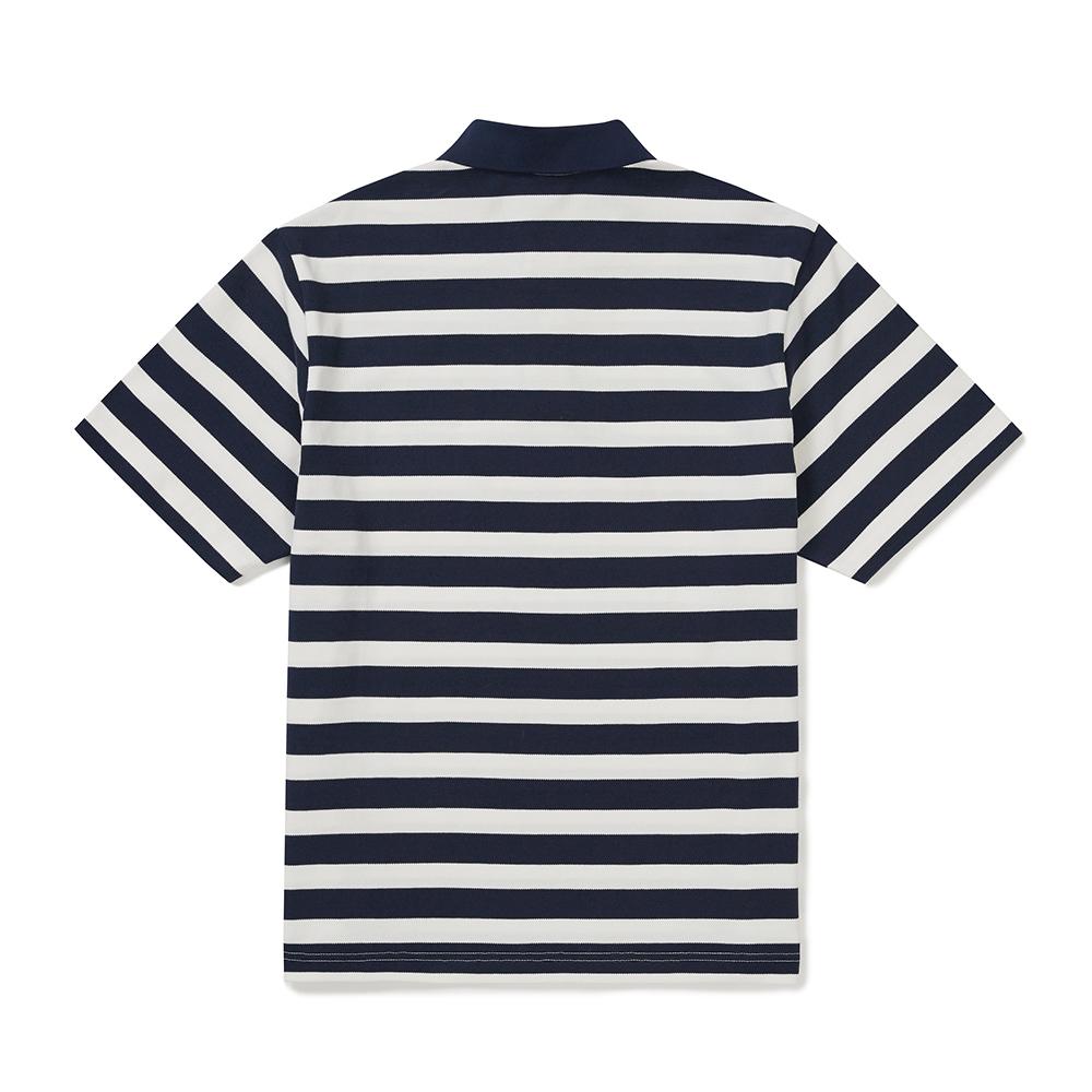 [Snowpeak] Cotton Stripe Polo T-shirt Navy (S25MMFPS49)