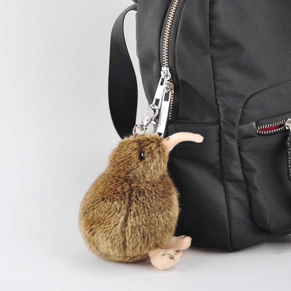 12cm Cute New Zealand Kiwi Bird Plush Pendant Simulation Stuffed Animal Kiwi for Christmas Gift Bird Keychain