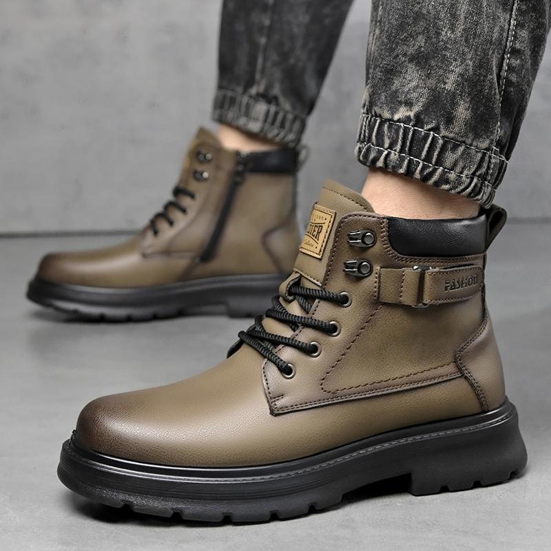 Fashion Men's Outdoor Autumn and Winter Boots Fashion Designer Style Work and Office Business High Quality Street Walking Shoes Hot