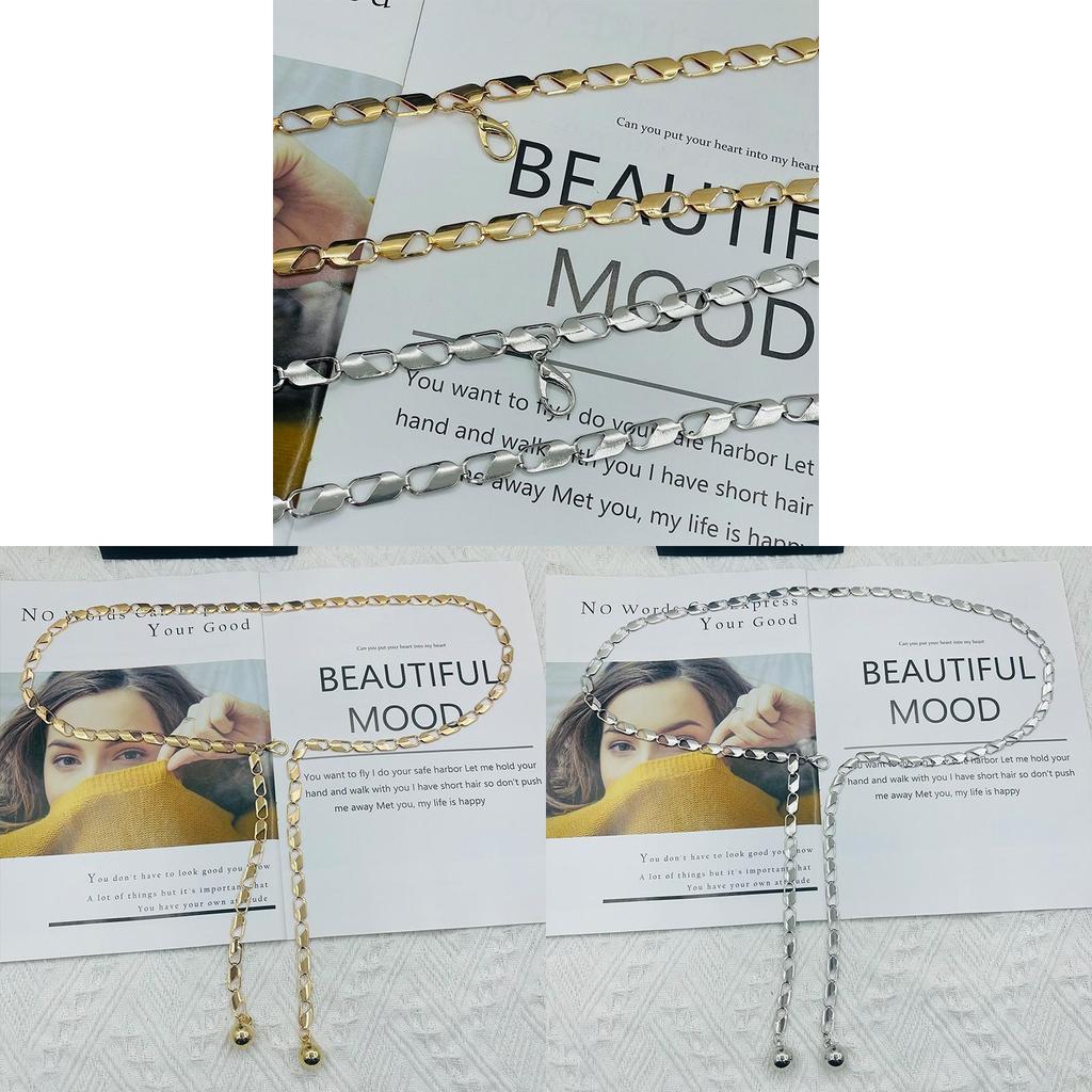 Metal Chain Waist Belt For Women With Water Drill Embellishments Fashionable Accessory For Dresses And Suits
