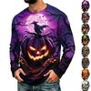 Herre corduroy langermet skjorte med Halloween-trykk