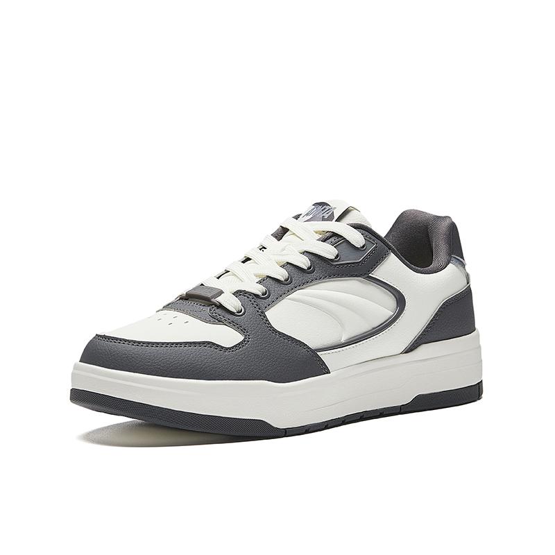 Anta Moon Shadow Synthetic Leather Low Top Skateboard Shoes Men's White Gray 112618016-1