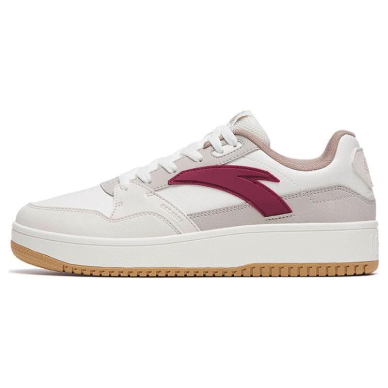 Anta 982GZ Скользкие, износостойкие, дышащие низкие кеды для скейтборда мужские Бело-серо-красные кроссовки 112618063R-2 45