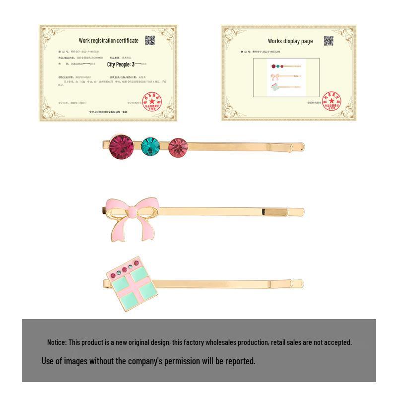 Kenjie Christmas Enamel Hair Clip Set for Women - Festive Holiday Headwear