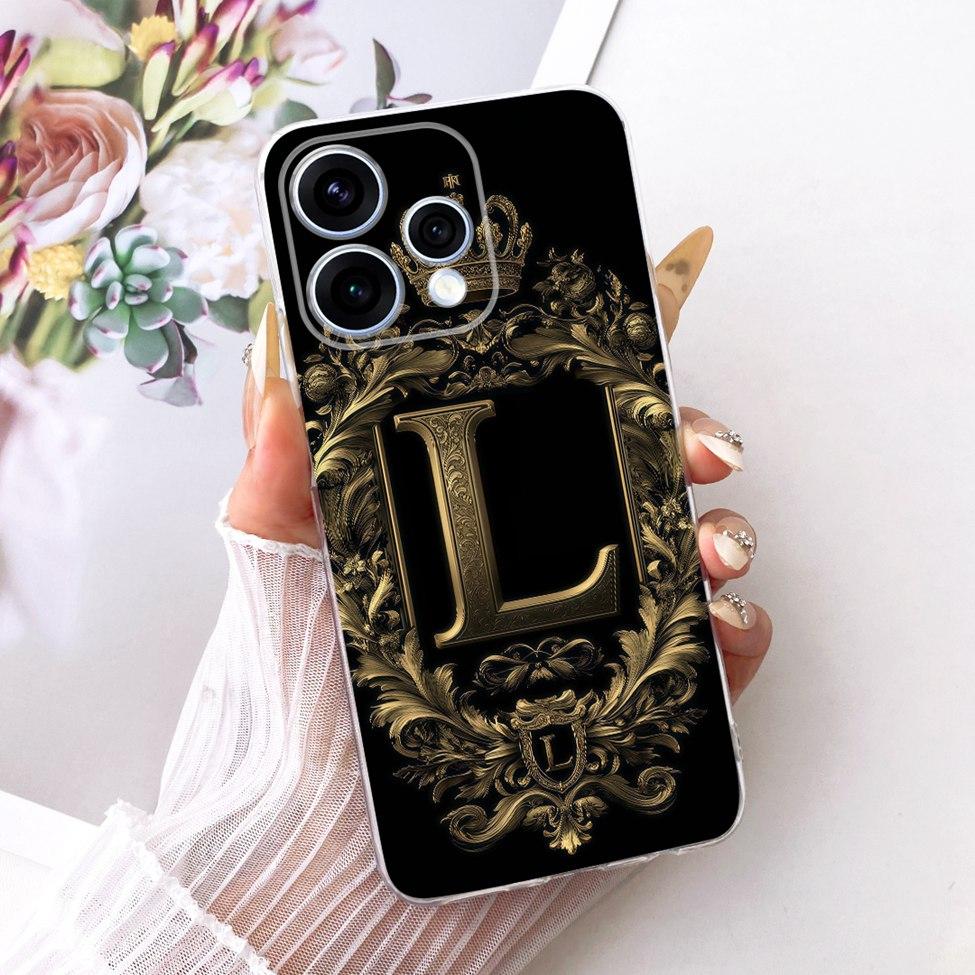 Clear Case For Oppo Reno15 5G Cover Luxury A-Z Letters Fashion Boys Girls Cool Crown Soft Casing For Oppo Reno15 CPH2825