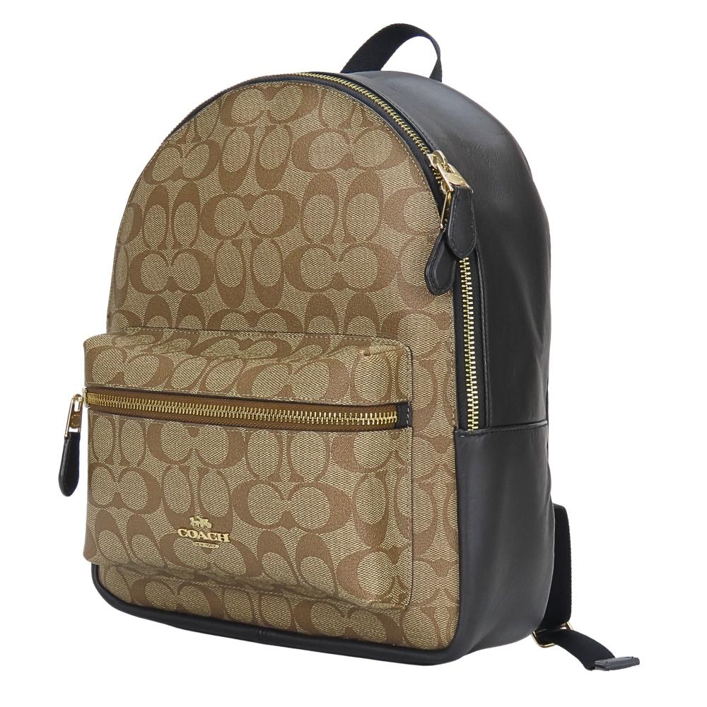 Used COACH Backpack Â· Daypack Signature F32200 PVC/leather Brown black mini