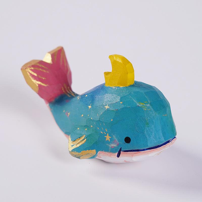 

Wooden Whale Figurine Handcrafted Animal Decor Gift For Children And Kids синій