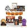 Halloween Packaging Tray Cat Pumpkin Castle Ornaments Wooden Crafts Holiday Ornaments