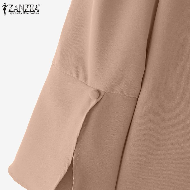 ZANZEA Women Casual Round Neck 3/4 Sleeve Summer Blouse