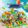 Falele Educational Toys: Large Particle Building Blocks with House, Slide, Roller Coaster Track & Small Balls, Compatible with Lego for Kindergarten