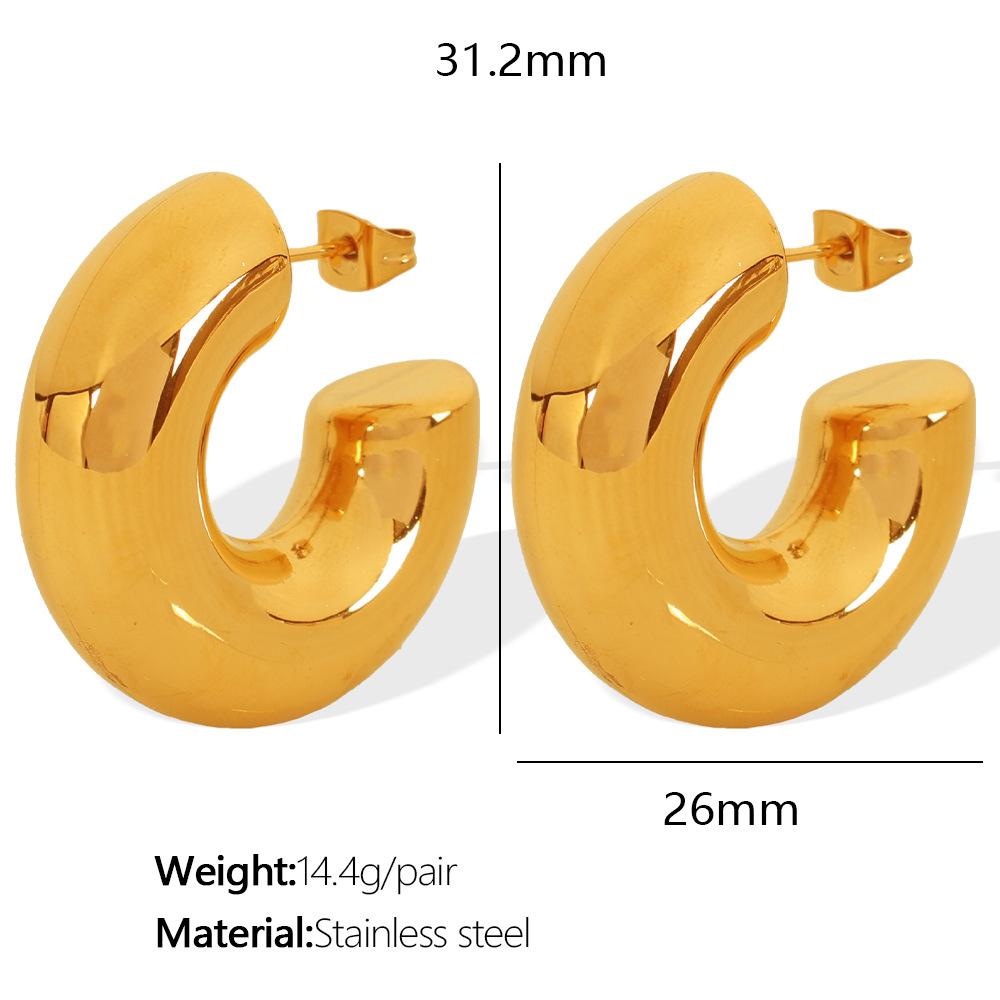 European and American Internet celebrities ins personality ring C type trend simple Epoxy earrings