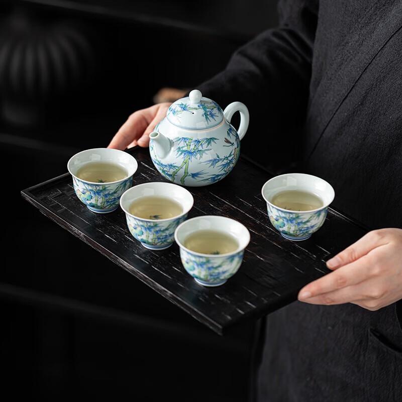 

Hongyu Oriental Doucai Intertwined Lotus Tea Set