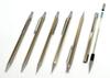 Takizawa Z66 All-Silver Hexagonal Knock Metal Mechanical Pencil with Stylish Synthetic Leather Pen Case Set (3-Pack) T23-LS042-Z66SS-3