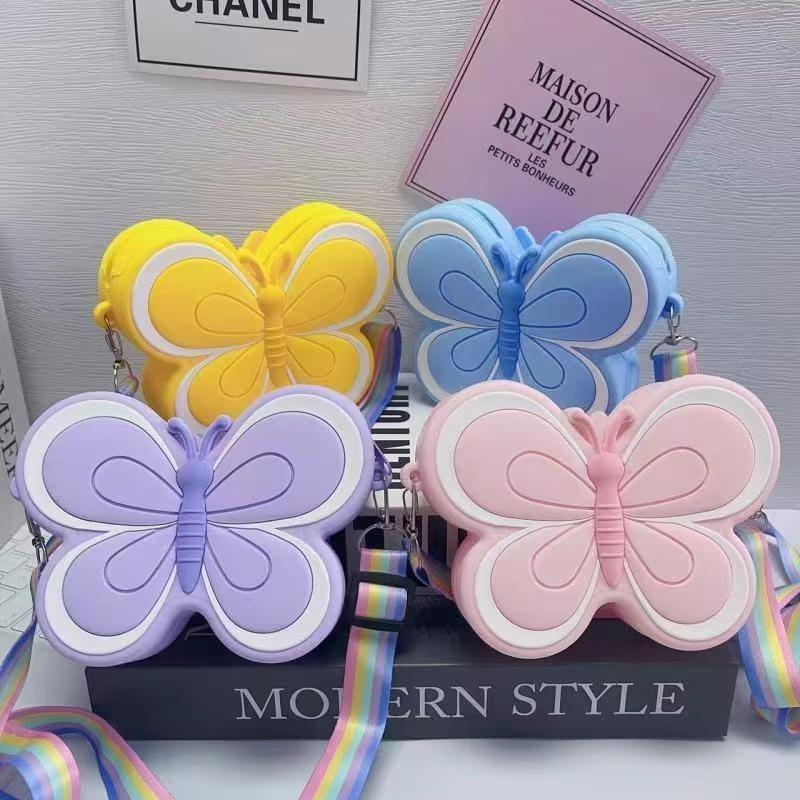 Donut Pattern Silicone Crossbody Pouch Soft Lightweight Kids Shoulder Bag for Storing Coins Keys Outdoor Play Use