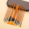 15-Piece Oil Painting Nylon Brush Set with Canvas Bag for Gouache & Watercolor