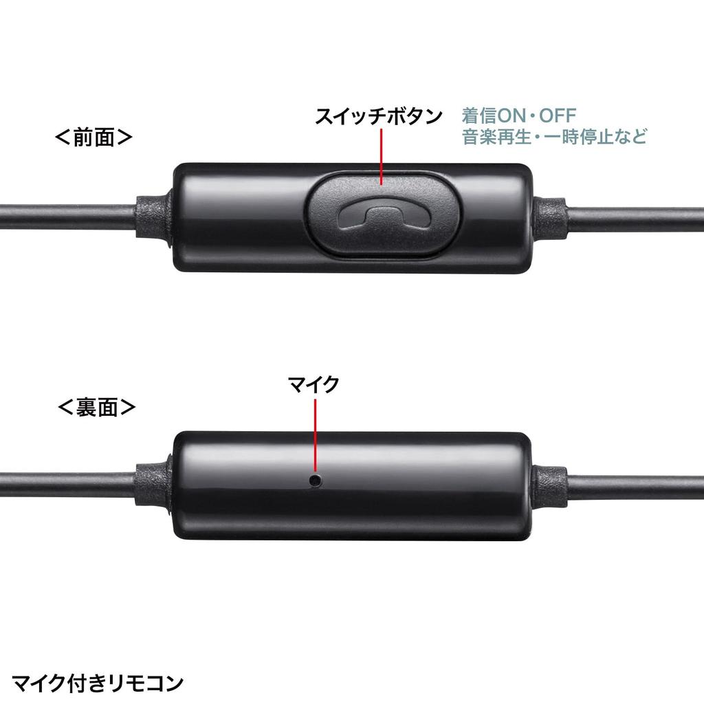 Sanwa Supply USB Type-C Earphone Microphone MM-HSTC04BK