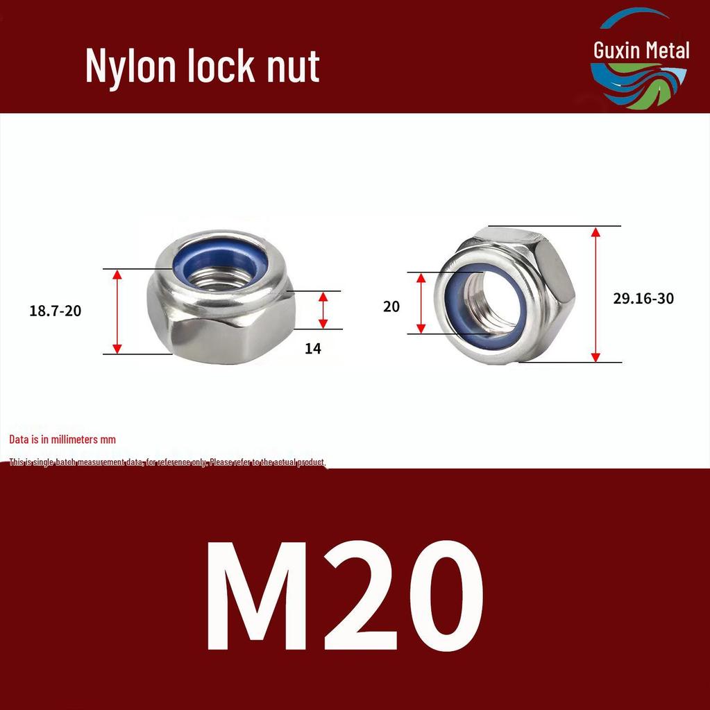 Stainless Steel Self-locking Nylon Lock Nut DIN985, M3-M30, Anti-slip/loosening.