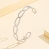 Simple Fashion Geometric Chain Women's Open Cuff Bracelet, Stainless Steel, Vacuum-Plated 18K Gold