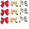 12Pcs Christmas Bows Decoration Gold Red Silver Small Bows for Christmas Tree Mini Bowknot DIY Ornaments Home Decoration 2025