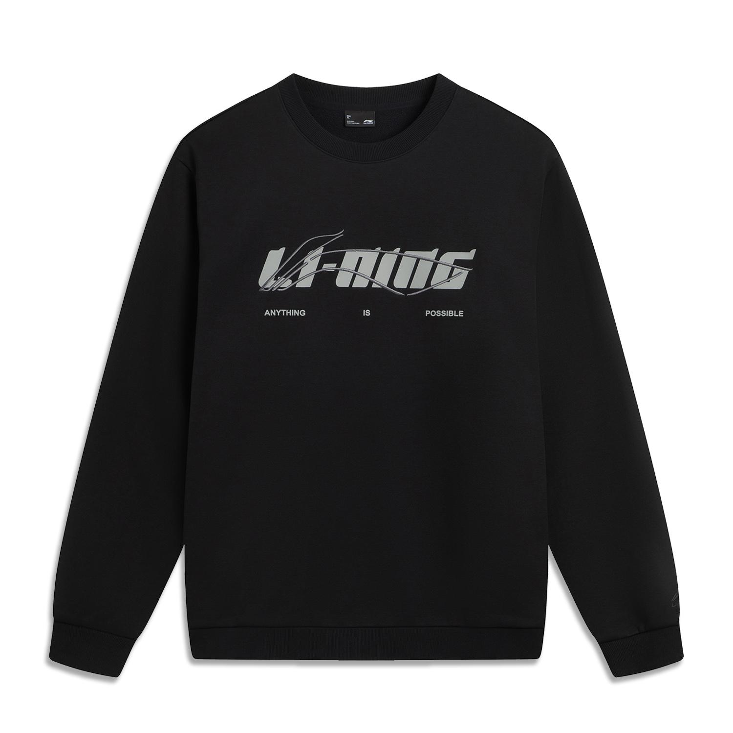 

Li Ning Серия Спортивный Стиль Флис Теплый Круглый Вырез Буквенный Свободный Свитшот Унисекс свитшот Черный AWDVC63-3 S
