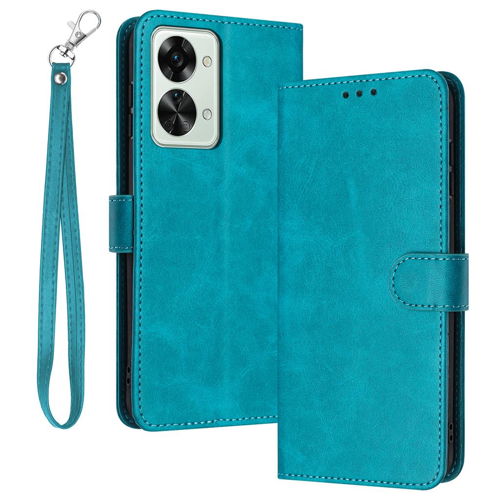 For Oneplus Nord 2T 5G Case PU Leather Stand Wallet Smartphone Cover with Strap