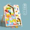 Wooden Puzzle Montessori Educational Toy Tetris Jigsaw Puzzle Russian Desktop Game Building Blocks 3D Puzzle Brain Training Memory Training Spatial