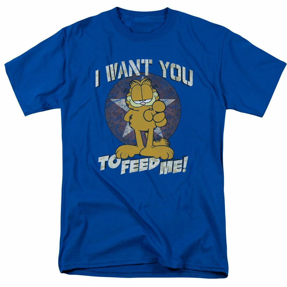 26 Garfield I Want You T Shirt Mens Licensed Cat Jim Davis Comics Tee Royal Blue Unisex T-Shirt M