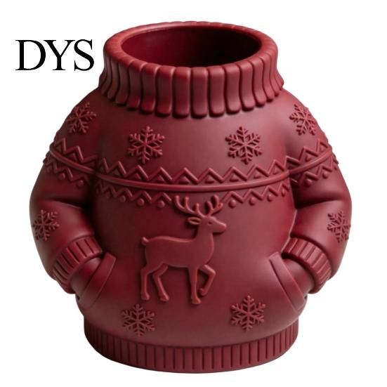 Environmentally Friendly Pla Stationery Holder 3D Printed Sweater Pen Holder, Creative Desk Organizer with Elk Snowflake Relief for Home Desktop