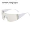 1pc Women Men Punk Y2K Sunglasses Trendy Rimless Star One Piece Goggles Oversized Wrap Around Shades 2000's Eyewear UV400