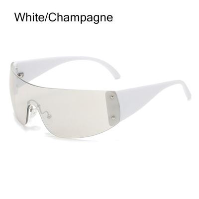 UV400 2000's Eyewear Rimless Oversized One Piece Sun Glasses Star Y2K Sunglasses Shades Goggles