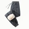 Men's Winter Fleece-Lined Cotton Trousers Thickened Casual Trousers Loose Fit, Plus Size Windproof, Cold-Resistant, Warm Trousers for Men