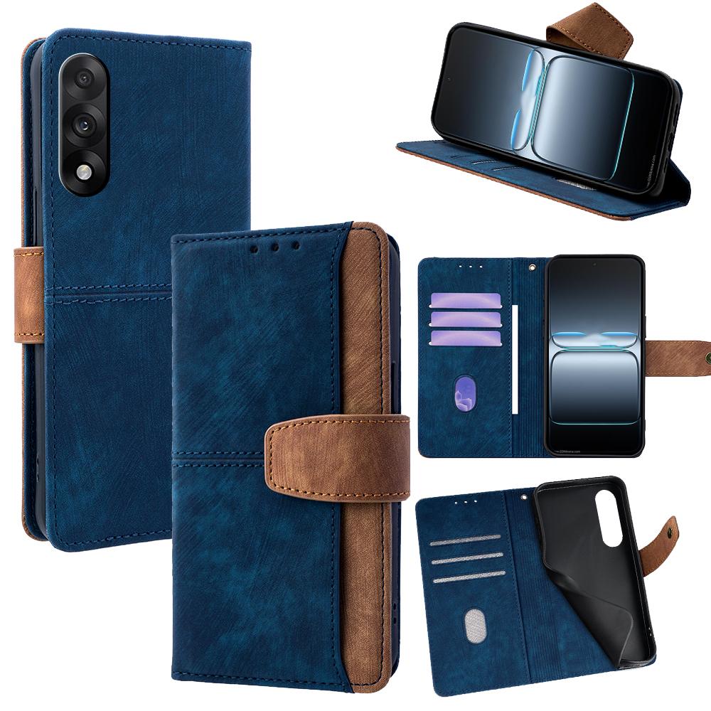For OnePlus Ace 5 Ultra 5G Case RFID Blocking Color Splicing PU Leather Wallet Phone Cover
