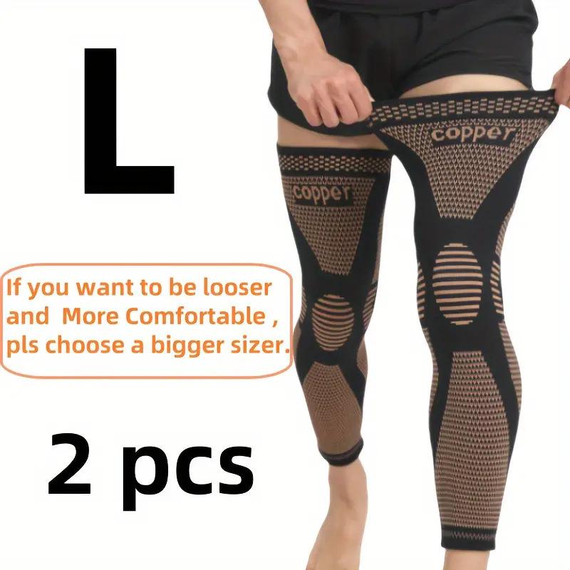 

Наколенники с ионами меди, вязаные наколенники из волокна, длинные накладки для ног для бега и езды, наколенники для надколенника, наколенники с компрессионной поддержкой