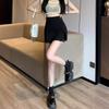 2024 Summer Black A-Line High Waist Skort - Slimming Design for Women