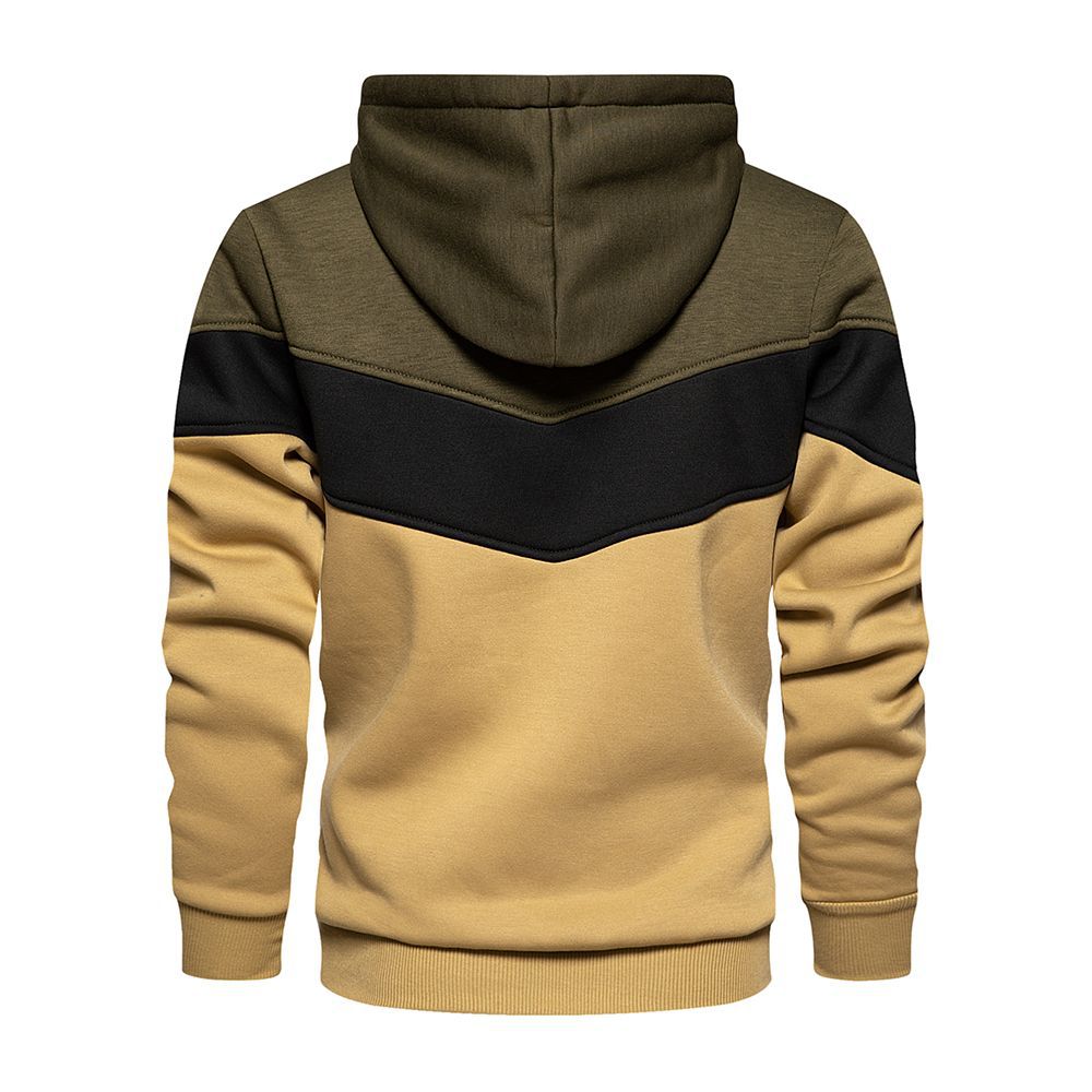 Mens Tracksuit Three Color Splicing Casual Hooded Sweatshirts Outdoors Sport Jogging Tops Male High Quality Gym Pullover Clothin