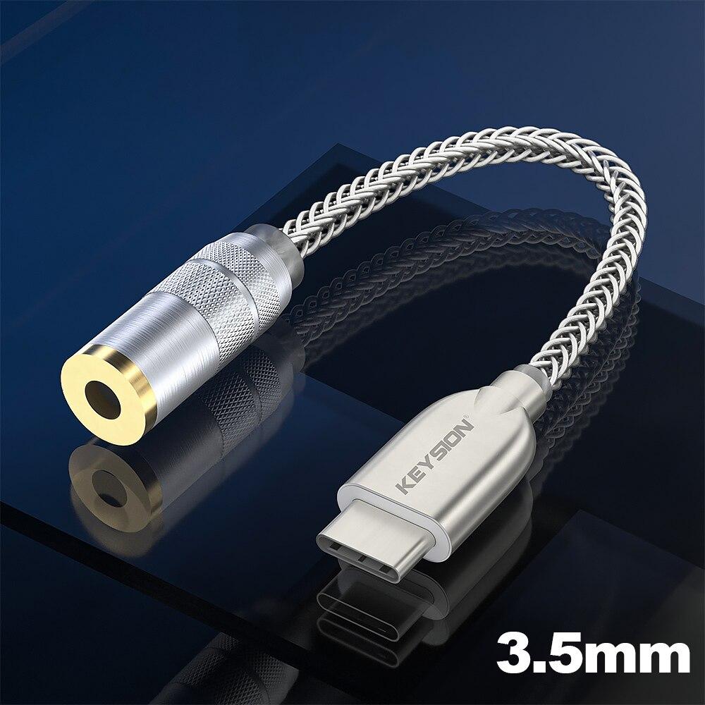 KEYSION DAC Kopfhörer Lossless Musik Decoder USB Typ C auf 3,5mm/2,5mm/4,4mm HD Hi-Fi Digital Audio Kopfhörerverstärker Adapter