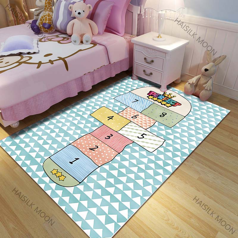 1 Stück Cartoon Hüpfspiel Spielteppich für Wohnzimmer Schlafzimmer Sofa Fußmatte Heimdekor Rutschfeste Bodenmatte Große Größe Luxusgeschenke