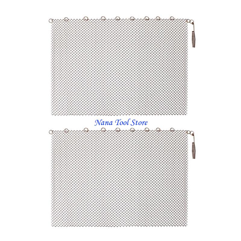 31GJ Fireplaces Mesh Screen Curtain Prevent Guards Chain Replacement Durable