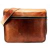 Large Real Goat Leather Vintage Brown Messenger Shoulder Laptop Bag Briefcase