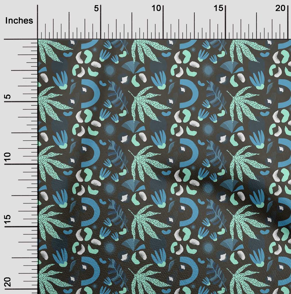 oneOone Cotton Flex Bluish Violet Fabric Tropical Abstract Dress Material Fabric Print Fabric by The Yard 40 Inch