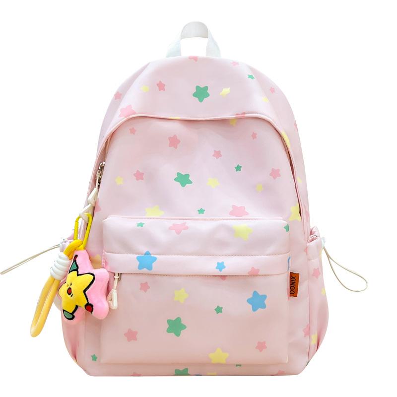 New small fresh junior high school student schoolbag large capacity lightweight burden reduction printed cartoon backpack travel backpack