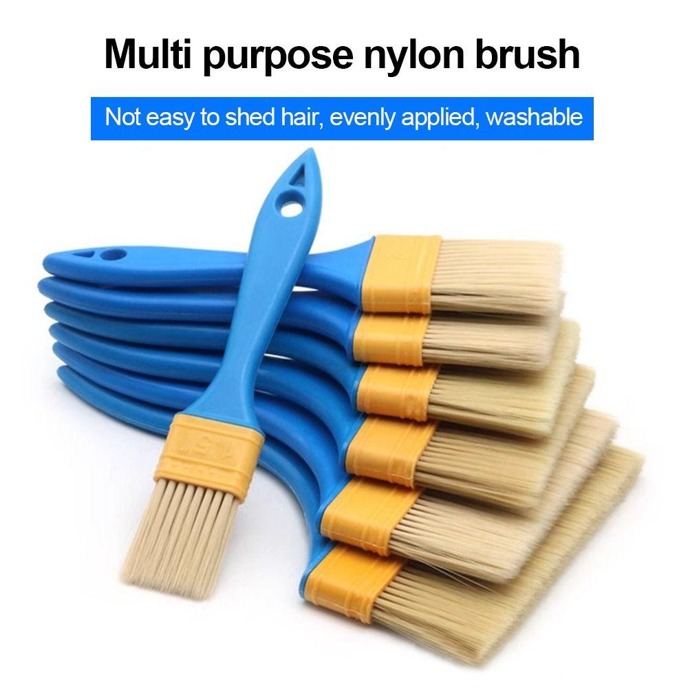5pcs/set Nylon Bristle Paint Brushes Smooth Application All-Purpose Wall Painting Tools Plastic Handle Latex Brush Wall Painting