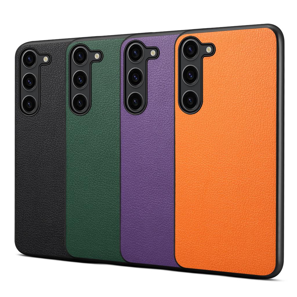 For Samsung Galaxy S24 Calf Texture Cover PC+TPU+PU Leather Slim-Fit Cell Phone Case