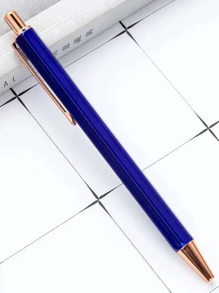 1 Piece Creative Ballpoint Hexagon Metal press Pen Stationery School Office Supplies