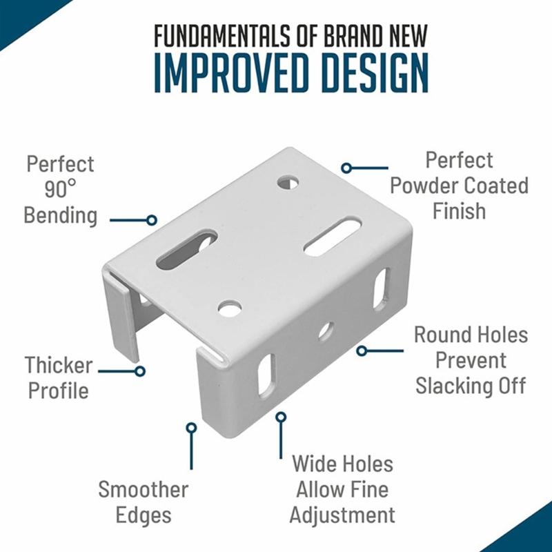 8Pcs Guide Rail Railing Connector Aluminum Alloys Fence Bracket with Screws Deck Railing Bracket Easy To Install