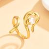 High-End Retro Titanium Steel Gold-Plated Irregular Design Open Ring
