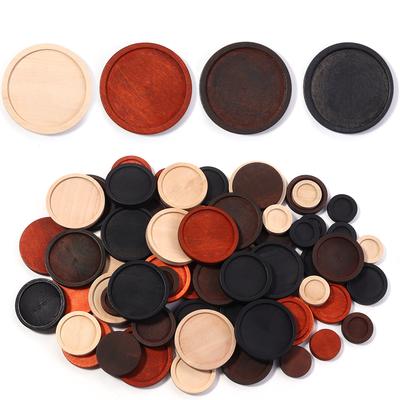 10Pcs Natural Wooden Cabochon Cameo Base Vintage Round Blank Setting Tray For Necklace Jewelry Making Findings Home Decoration